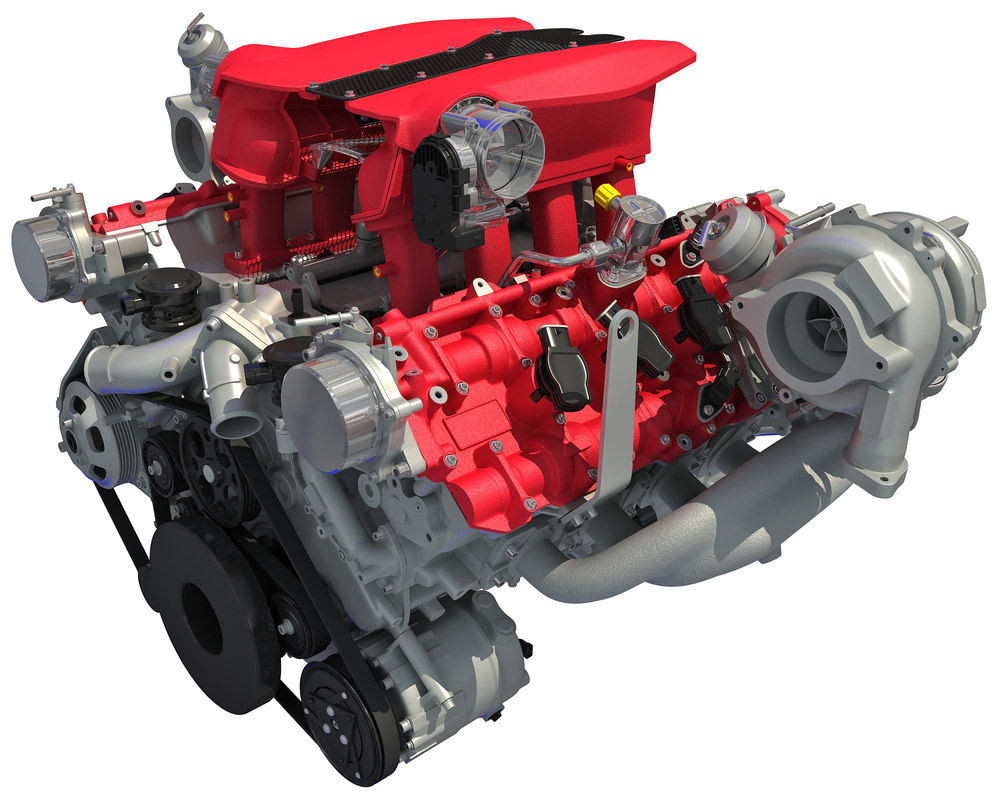 3D model twin turbocharged v8 engine TurboSquid 1247630
