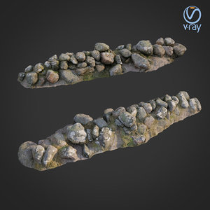 scanned nature stone wall 3D model