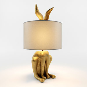 3D model gilded hare lamp ensemble