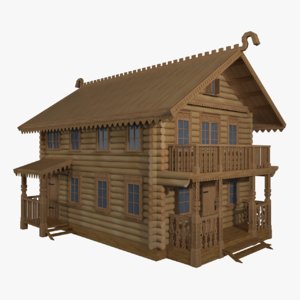 log house 3D model