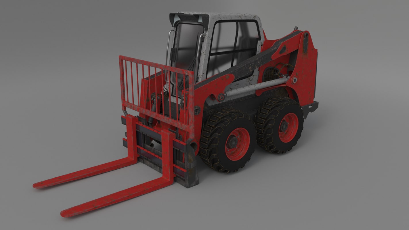 Bobcat skid steer forklift 3D TurboSquid 1245984