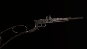 3D flintlock multishot rifle model