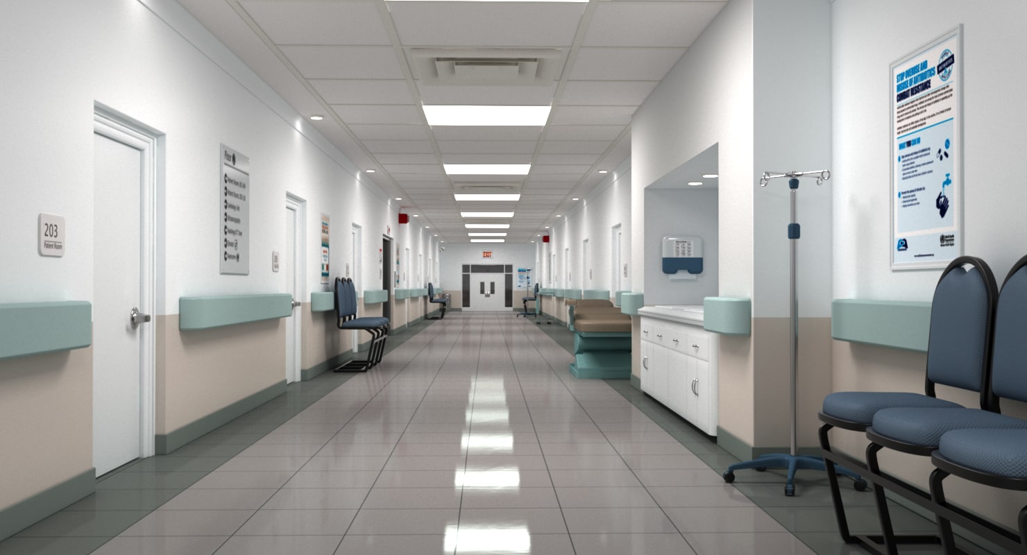 realistic-hospital-hallway-3d-model-turbosquid-1248541