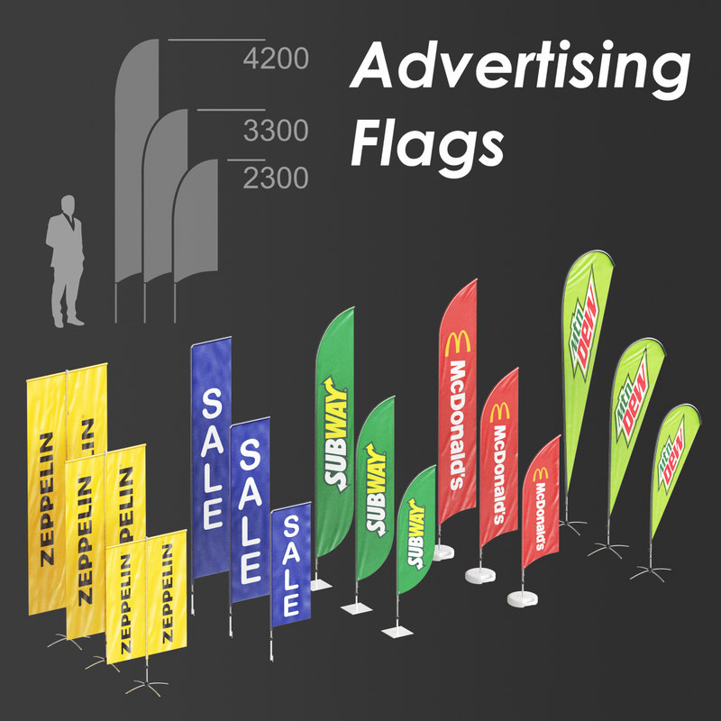 3D model advertising flags - TurboSquid 1248620