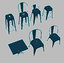 3D tolix furniture stool - model
