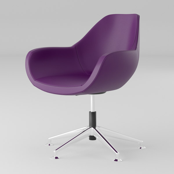 3d Purple Leather Office Chair Model, Purple Leather Office Chairs