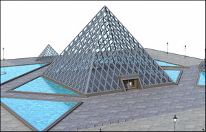 3D pyramid louvre