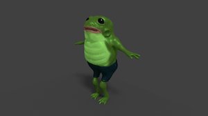 3D frog character model