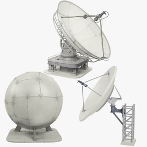 satellite dishes set 3D model
