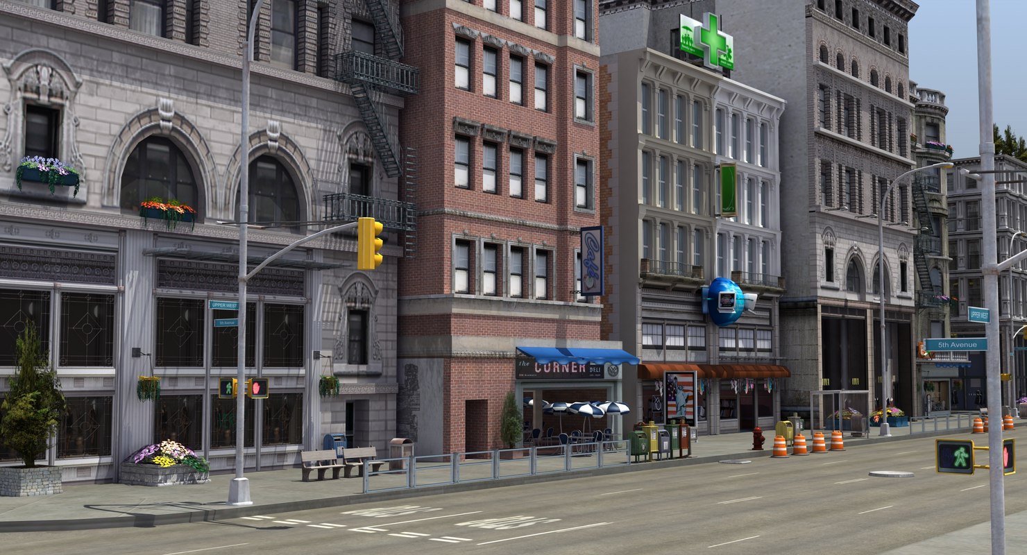  3D  city street  model TurboSquid 1248868