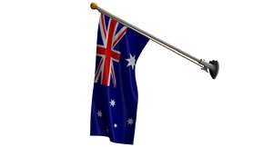 3D flag australia 70 degree model
