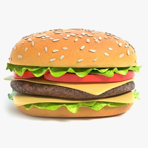 3D cheeseburger pbr model
