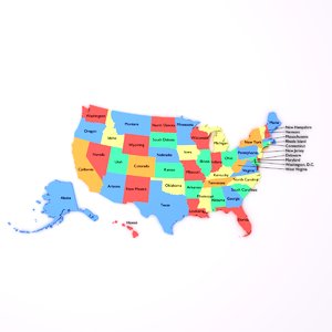 3D united states america usa model