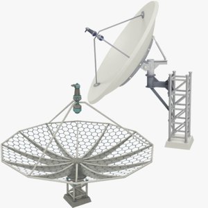 3D satellite dishes set v5 model
