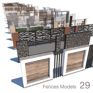 modern fence 3D model