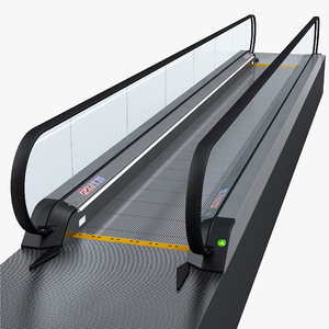 3D airport moving walkway rigged model