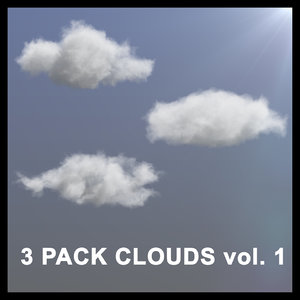 3 pack clouds 3D model