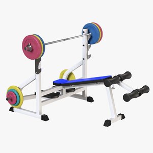 3D model weight lifting bench