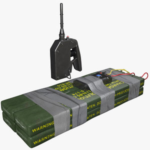 c4 plastic bomb remote 3D model