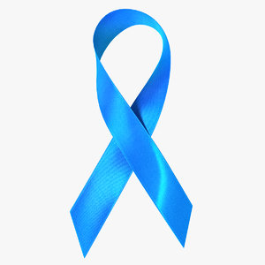 blue ribbon awareness symbol 3D