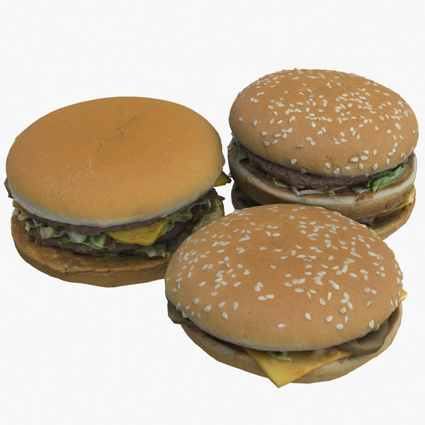 realistic hamburgers 3D model