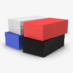 colored shoe boxes low-poly 3D model