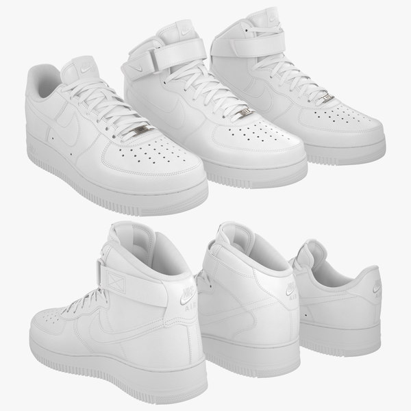 3d white air force ones