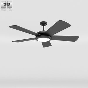 ceiling fan black 3D
