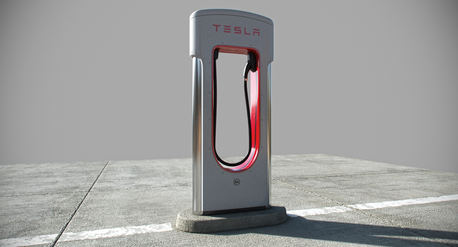 テスラチャージャー3Dモデル TurboSquid 1247985