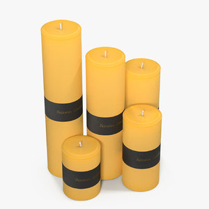 beeswax candles 01 3D