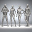 3D model set sport suits