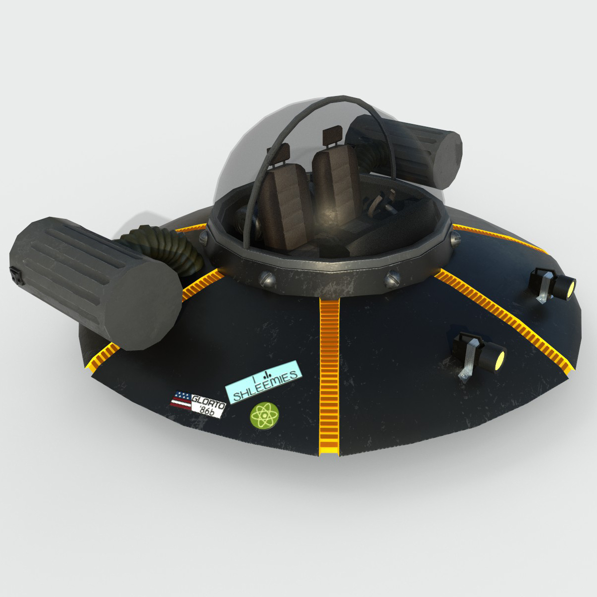 3d Rick Morty Spaceship Model Turbosquid 1250725