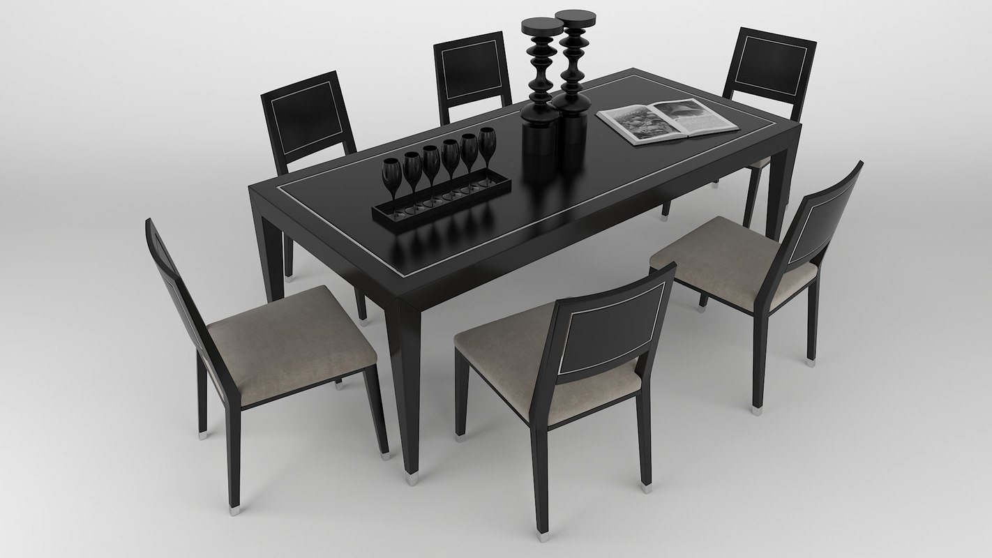 Dining Table Chair 3d Model Turbosquid 1250752 Dining Table Chair 3d Model