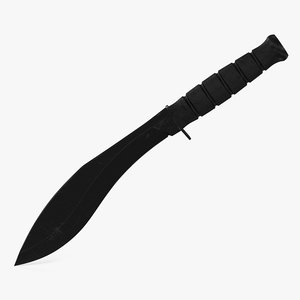 3D knife kukri black ka-bar model
