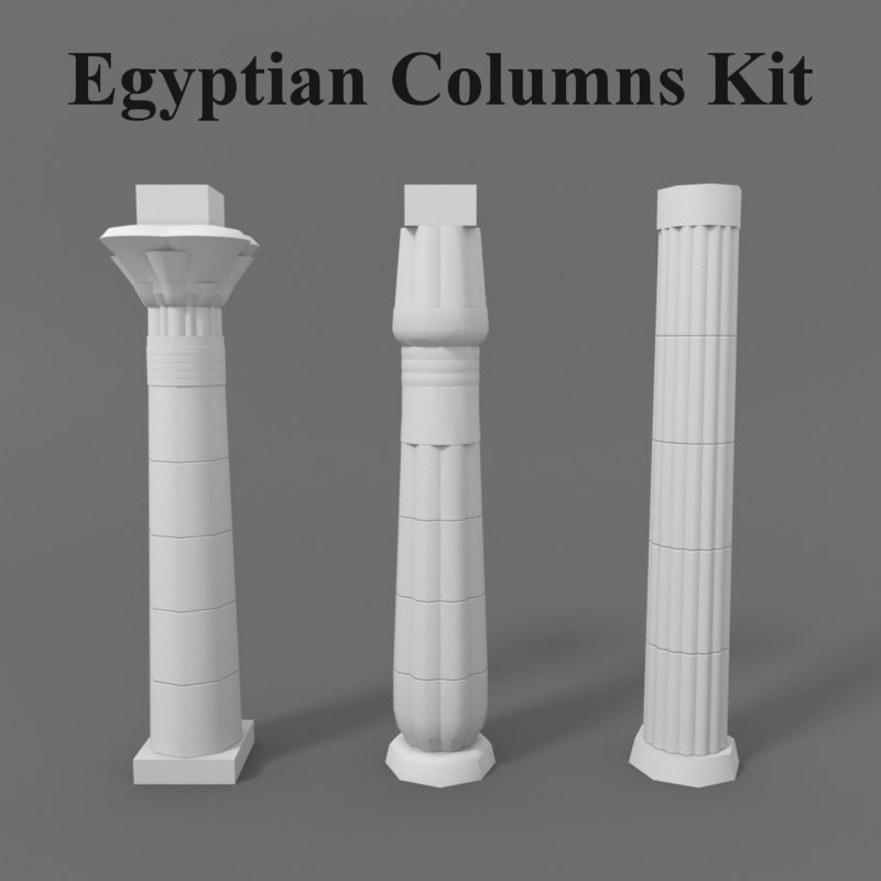 3d Model Ancient Egyptian Columns Kit Turbosquid