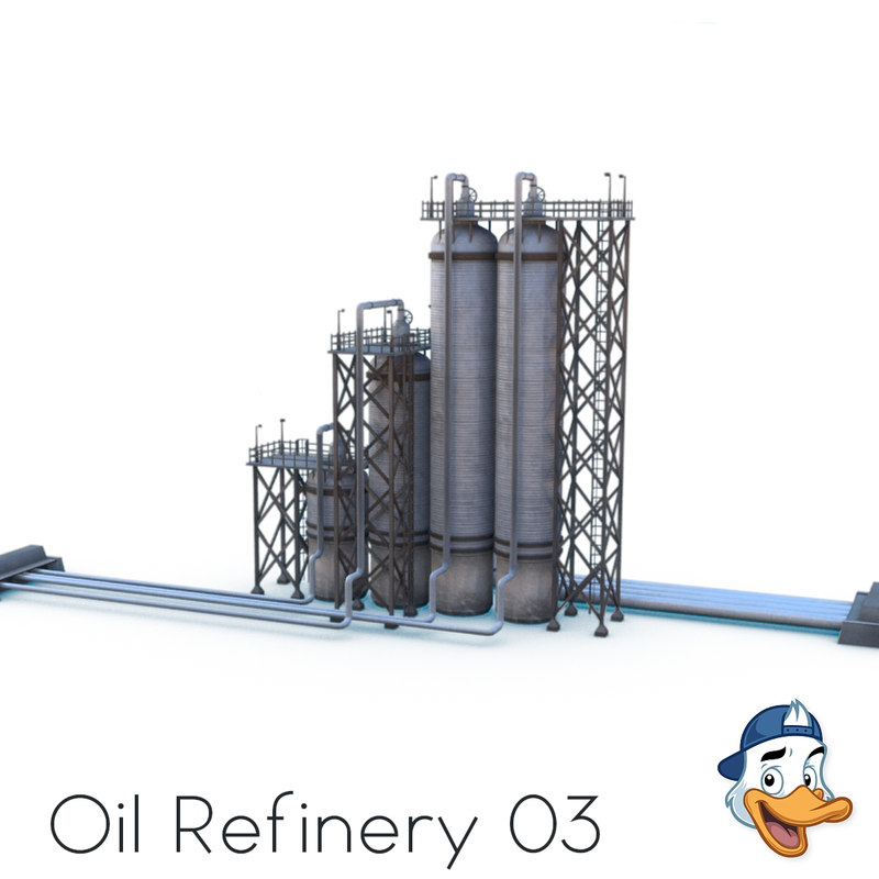 3D oil refinery model - TurboSquid 1181484