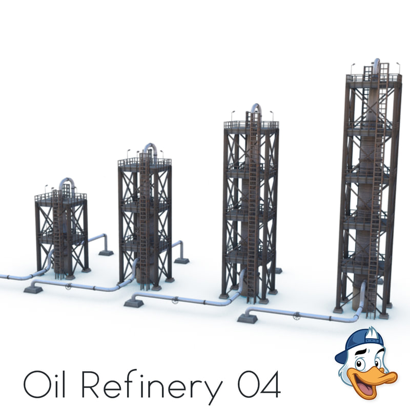 Oil refinery model - TurboSquid 1181551