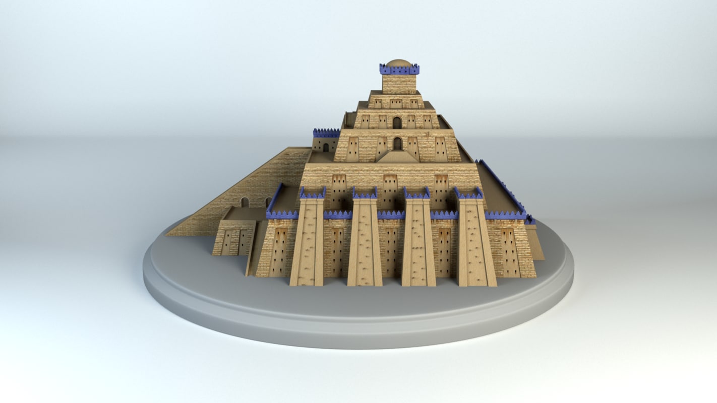 3d model mesopotamia ziggurat turbosquid 1251089