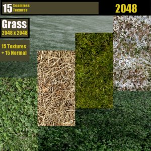 Grass  - 15 Seamless 2048 Textures