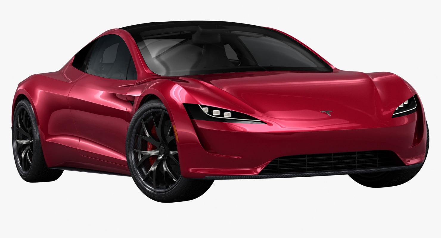 Красный Tesla Roadster