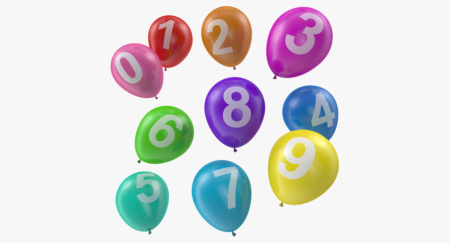 Air balloons numbers 3D - TurboSquid 1251938