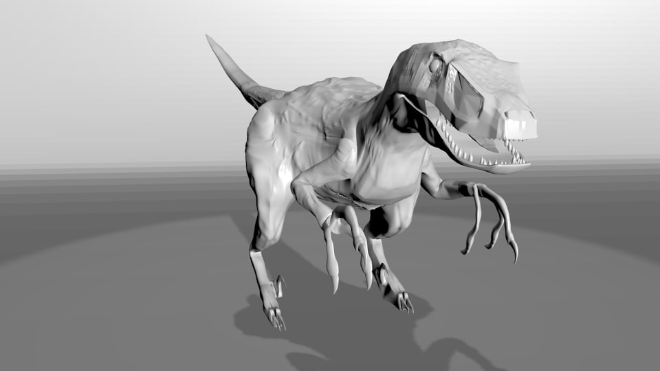 velociraptor in 3d
