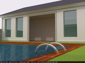 3D central bali chalet swimming pool