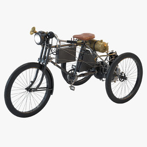 1900 peugeot trike motorcycle motor 3D model