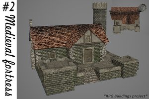 medieval fortress buildings 3D model