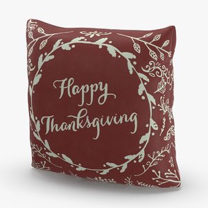 christmas-pillows---red-thanksgiving 3D model