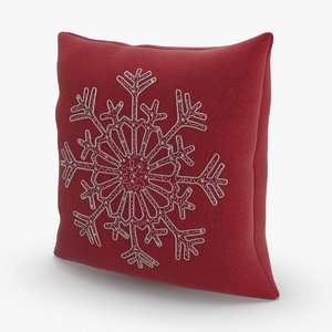 3D model christmas-pillows---red-snowflake