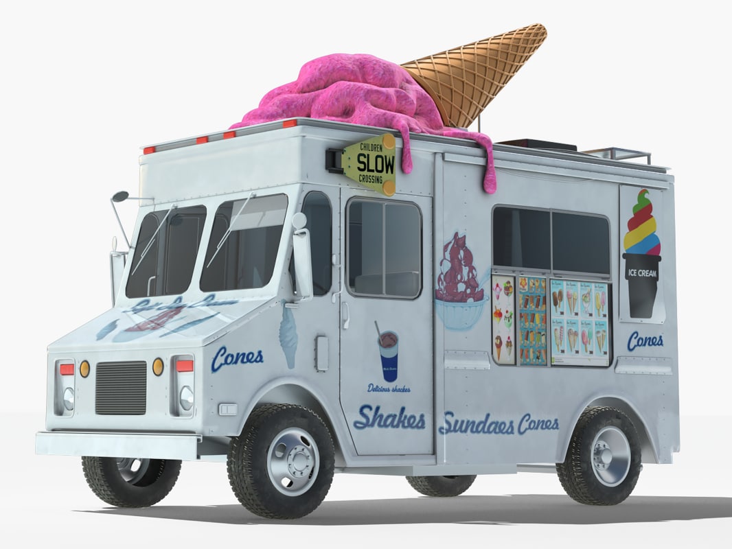 3D realistic ice cream truck TurboSquid 1252329