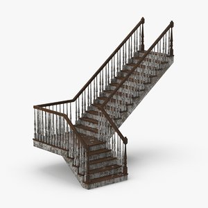 3D residential-staircases-l-dirty model
