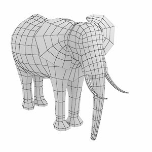 3D mesh african bush elephant
